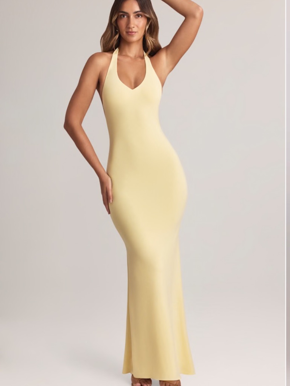 Oh Polly Yellow Halter Maxi Dress